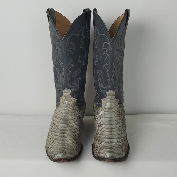Justin Boots Other - Vintage Justin Gray Back Cut Python Boots  Size 11